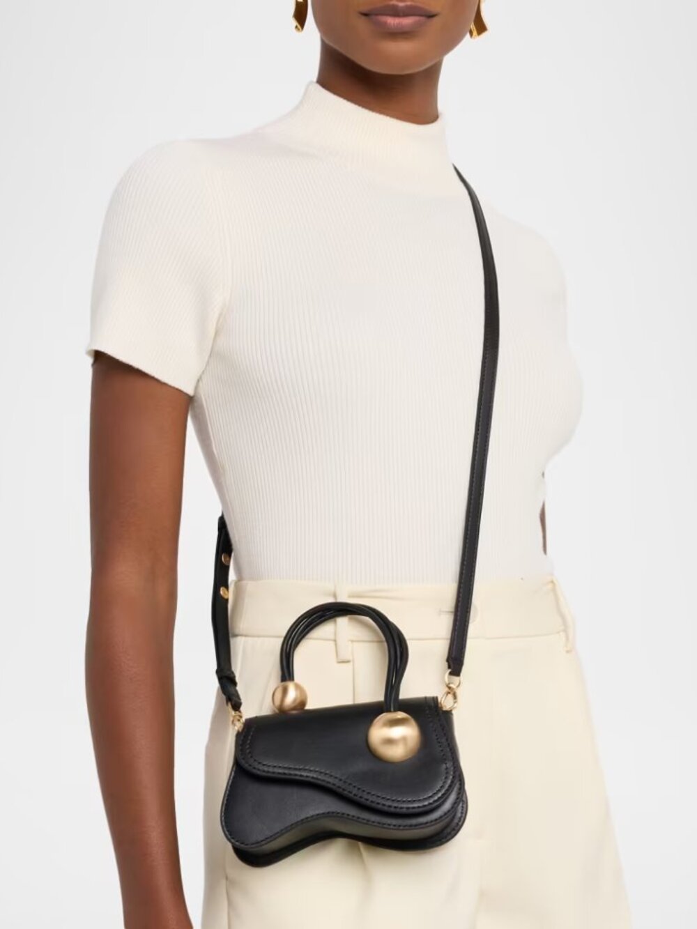 Cult Gaia Kazia Nano Leather Top Handle Bag